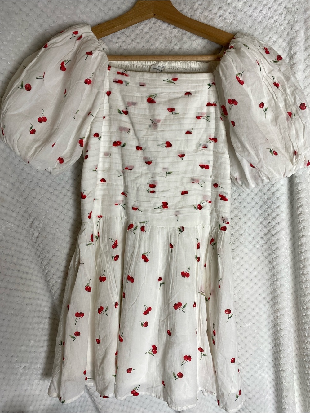 abercrombie kids White Dress with Red Cherry Print Detail